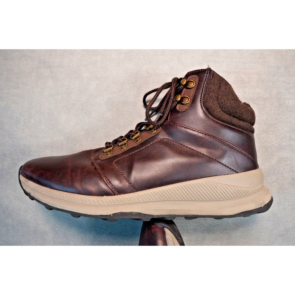 KHOMBU 1323899 NICK BROWN FAUX LEATHER HIKING ANKLE MENS 11M BOOTS